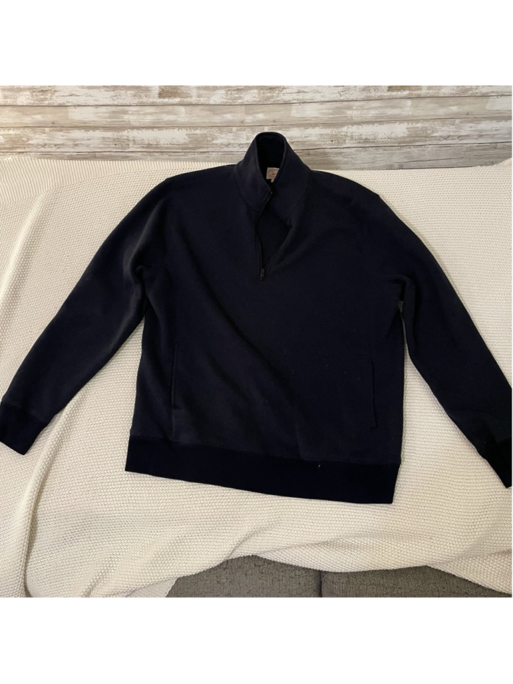 J. Crew Men's Navy Zip-Up Sweater